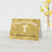 Gratulation Gold Medical Doctor Graduate Card Karte (Gelbe Blume)