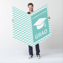 Gratulation Grad Aqua Zickzack Card