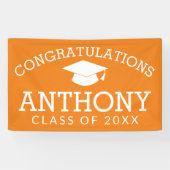 Gratulation Graduate Abschluss CAN EDIT orange Banner (Horizontal)
