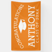 Gratulation Graduate Abschluss CAN EDIT orange Banner (Vertikal)