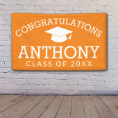 Gratulation Graduate Abschluss CAN EDIT orange Banner