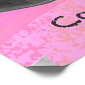 Gratulation Graduate Black and Pink Poster (Ecke)