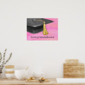 Gratulation Graduate Black and Pink Poster (Küche)