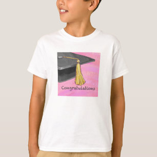 Gratulation Graduate Black and Pink T-Shirt