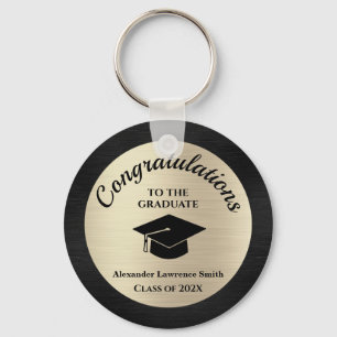 Gratulation Graduate Class of 2021 Black Gold Schlüsselanhänger