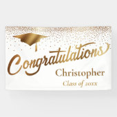 Gratulation Graduate, Class of Gold on White Banner (Horizontal)