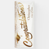 Gratulation Graduate, Class of Gold on White Banner (Vertikal)