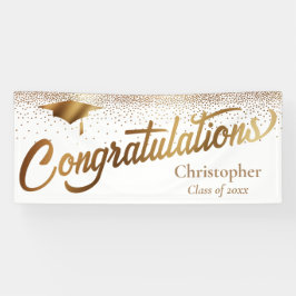 Gratulation Graduate, Class of Gold on White Banner