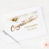 Gratulation Graduate Class of Gold on White Rechteckiger Aufkleber (Umschlag)
