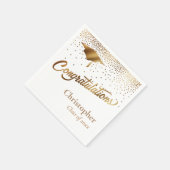 Gratulation Graduate, Class of Gold on White Serviette (Ecke)