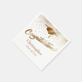 Gratulation Graduate, Class of Gold on White Serviette (Ecke)