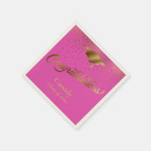 Gratulation Graduate, Class of Gold & Pink Serviette (Ecke)