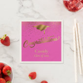 Gratulation Graduate, Class of Gold & Pink Serviette (Beispiel)