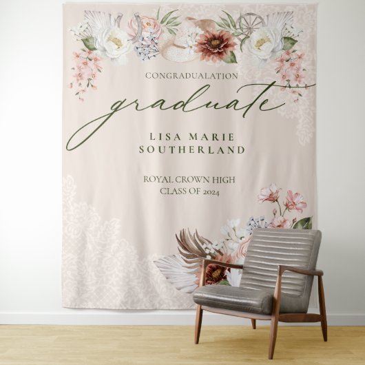 Gratulation Graduate Cowgirl Country Western Wandteppich (Beispiel)