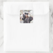 Gratulation Graduate Foto Ankündigung Quadratischer Aufkleber (Tasche)