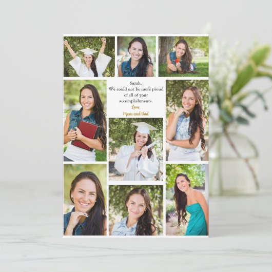 Gratulation Graduate Foto Collage Card (Stehend Vorderseite)
