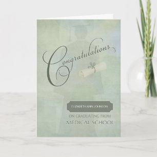 Gratulation Graduate Medical School Name Card Karte
