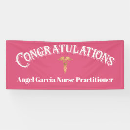 Gratulation Graduate Pink Nurse Practitioner Banner