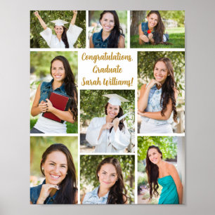 Gratulation Graduation Party 9 Foto Collage Poster