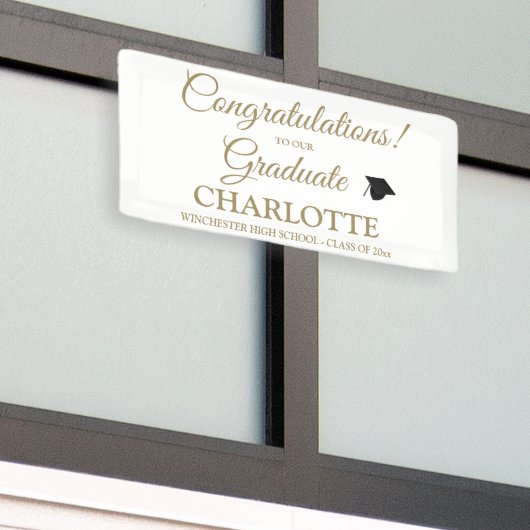 Gratulation Graduierung des Textes des benutzerdef Banner (Draußen Gebäude)