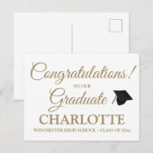 Gratulation Graduierung des Textes des benutzerdef Postkarte (Vorne/Hinten)