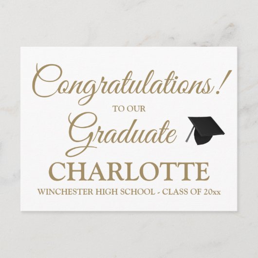 Gratulation Graduierung des Textes des benutzerdef Postkarte (Vorderseite)