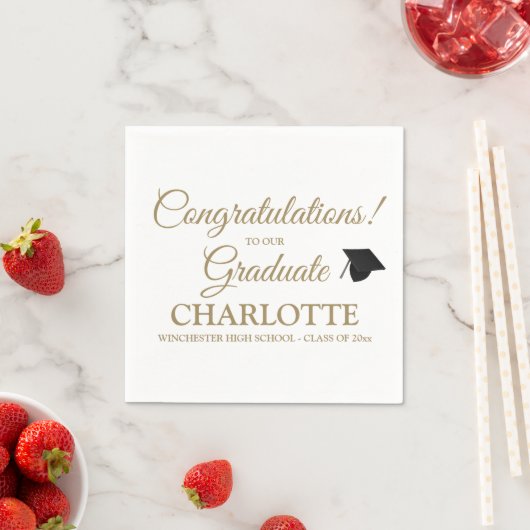 Gratulation Graduierung des Textes des benutzerdef Serviette (Beispiel)