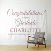 Gratulation Graduierung Rose Gold Skript Wandteppich (Beispiel (Horizontal))