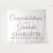 Gratulation Graduierung Rose Gold Skript Wandteppich (Vorderseite (Horizontal))