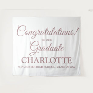 Gratulation Graduierung Rose Gold Skript Wandteppich