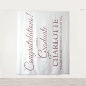 Gratulation Graduierung Rose Gold Skript Wandteppich (Vorderseite)