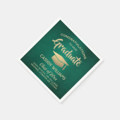 Gratulation Green Gold Modern Graduation Party Serviette (Ecke)
