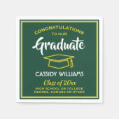 Gratulation Green Gold Yellow Graduation Party Serviette (Vorderseite)