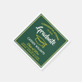 Gratulation Green Gold Yellow Graduation Party Serviette (Ecke)