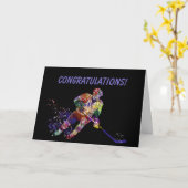Gratulation Hockey Player Sport Game Karte (Gelbe Blume)