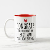 Gratulation, mein bester Mann zu sein, den du glüc Zweifarbige Tasse (Links)
