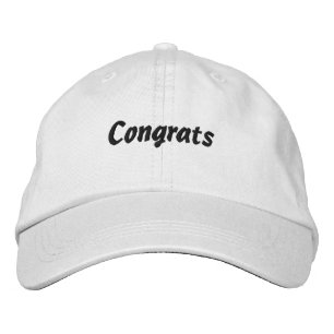 Gratulation mit individuellem Text mit weißen Hüte