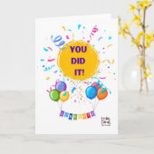 Gratulation mit Konfetti und Luftballons Karte (Gelbe Blume)