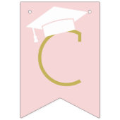 Gratulation Modern Pink Gold Graduation Party Wimpelkette (Erste Fahne)