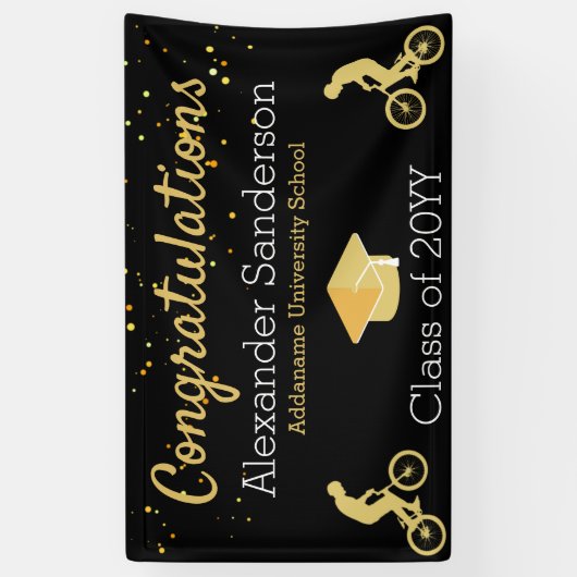 Gratulation Mountainbiker Abschluss Banner (Vertikal)