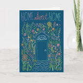 Gratulation Neue Zuhause Sweet Garden Door Custom Karte (Vorderseite)