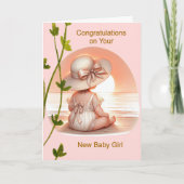 Gratulation New Baby Girl in Peach Karte (Vorderseite)