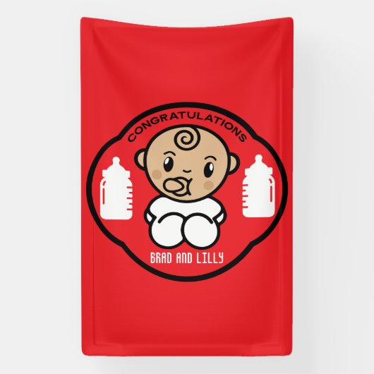 Gratulation New Parents Baby Boy Banner (Vertikal)