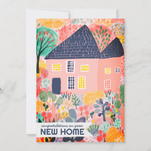 Gratulation New Zuhause Garden Watercolor Niedlich Karte