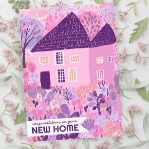 Gratulation New Zuhause Garden Watercolor Niedlich Karte