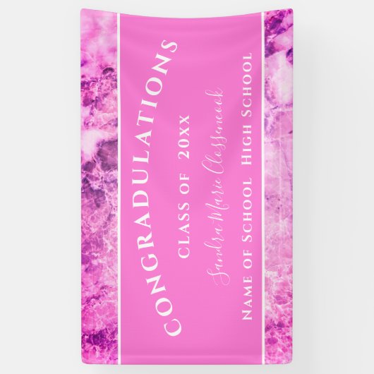 Gratulation Pink Amethyst Crystal Abschluss Banner (Vertikal)
