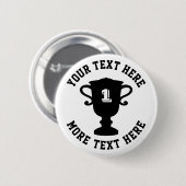 Gratulation Pokal 1. Platz Preis Button (Vorne & Hinten)