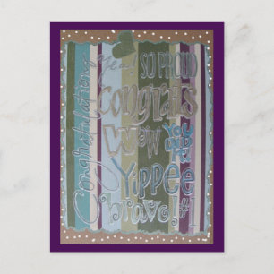 Gratulation Purple   Blue Beach Song™ Postkarte