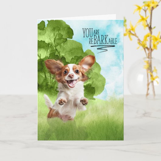 Gratulation reBARKable Cavalier King Charles Karte (Gelbe Blume)