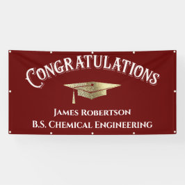 Gratulation Red Burgundy Gold Abschluss Banner